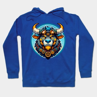 Steampunk Anthro Furry Bull Art Hoodie